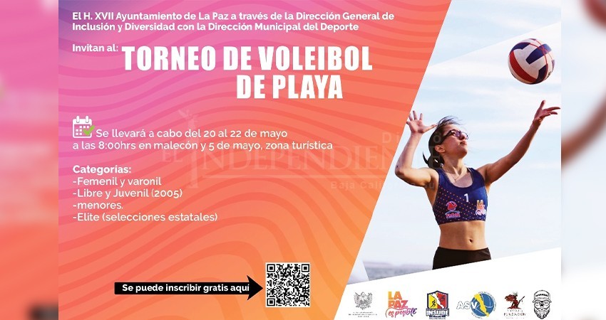 Realizarán Torneo de Voleibol de Playa en el Malecón en La Paz