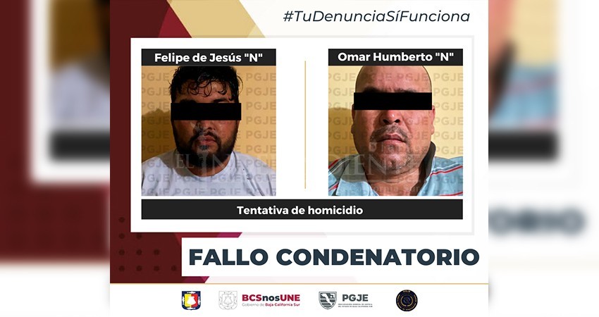 Sentencian a 18 años de prisión a dos culpables de homicidio en grado de tentativa en Comondú