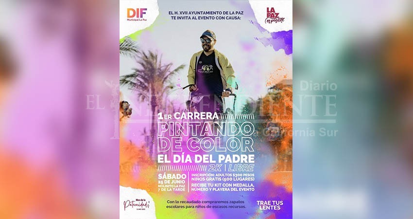 Ayto La Paz invita a la carrera “Pintando de Colores el Día del Padre”