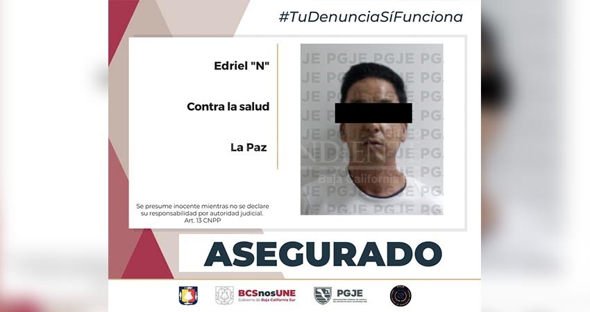 Aseguran a un hombre con 875 dosis de metanfetamina en La Paz