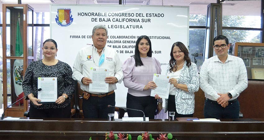 Signan convenio de colaboración el Congreso del Estado y la Contraloría General de BCS