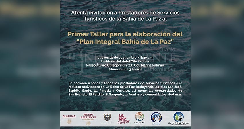 Participará Turismo Municipal en 1er. Taller “Plan Integral Bahía de La Paz”