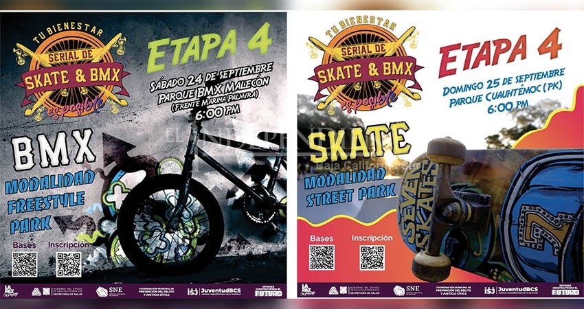 Invita Ayuntamiento de La Paz a la 4ta. etapa del Serial Skate y BMX