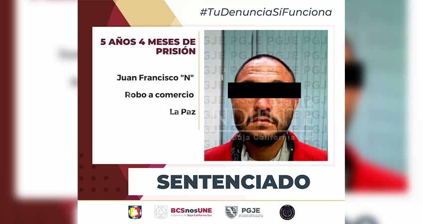 Sentencian a 5.4 años de prisión a culpable de robo a comercio