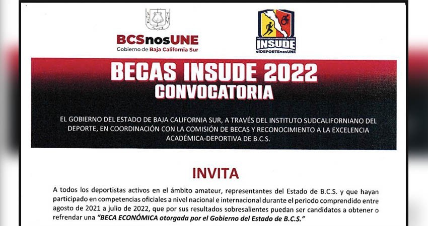 Apertura INSUDE el registro para aspirantes a becas deportivas en BCS