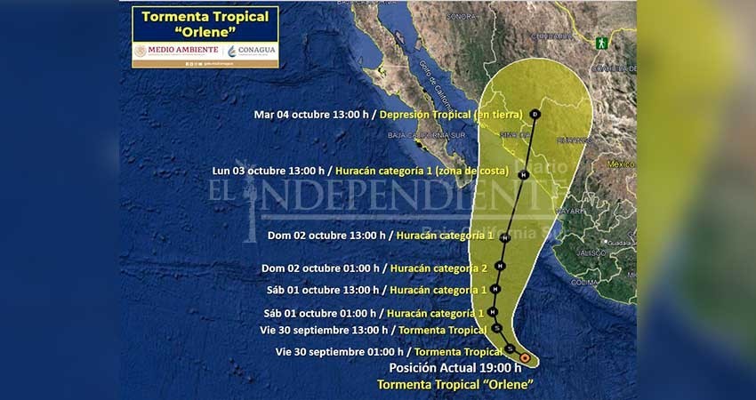 “Orlene” se convertirá en huracán categoría 2 cerca de BCS