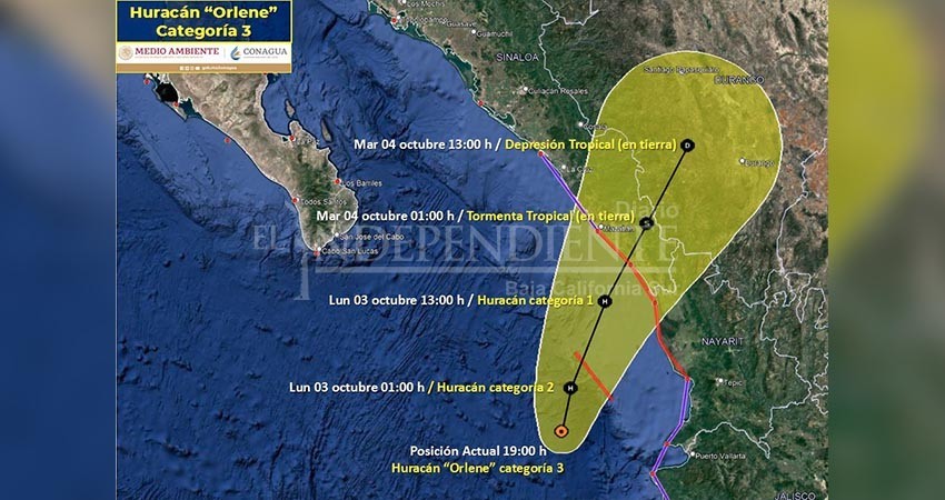 Ni lluvia dejó "Orlene" por BCS