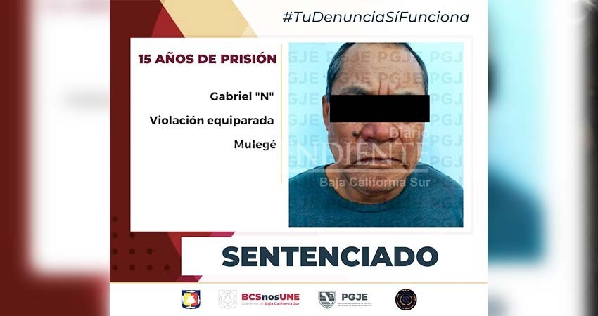 Obtiene PGJE una sentencia más para culpable de violación equiparada Gabriel “N”; pasará 15 años en prisión