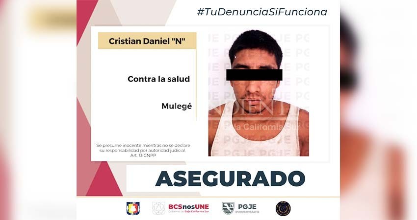 En Santa Rosalía fue asegurado un hombre en posesión de droga