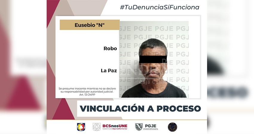 Obtiene PGJE prisión preventiva para imputado por robo en La Paz