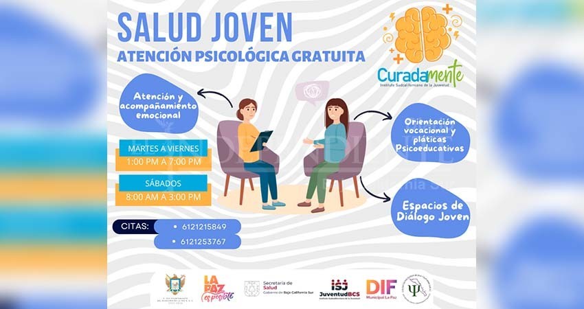 Brindan atención psicológica a jóvenes de La Paz a través del programa “Curadamente”