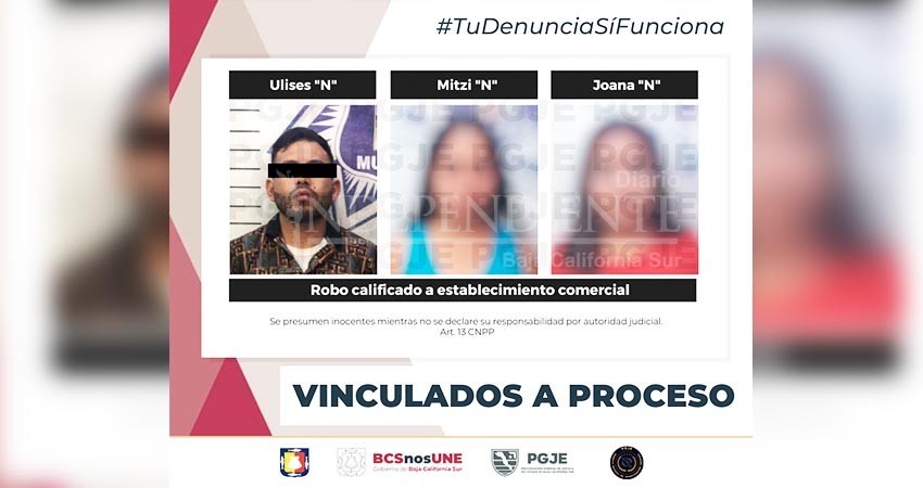 Quedaron en prisión preventiva y vinculados a proceso por robo a comercio en Vizcaíno