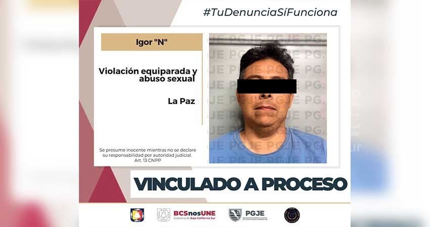 Suman dos vinculaciones a procesos contra  Igor “N” por violación equiparada agravada y abuso sexual de menor de edad