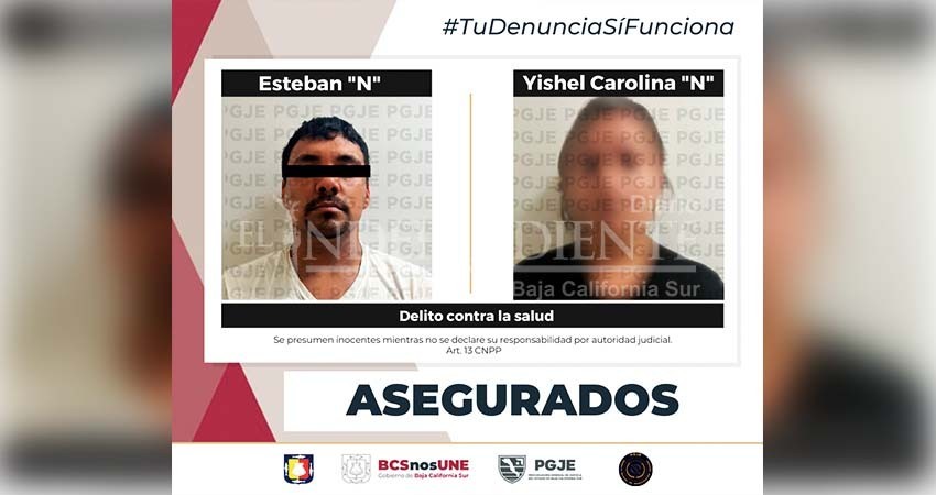 Son aprehendidas dos personas en posesión de narcóticos