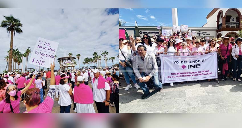 BCS se unió a la protesta nacional en favor del INE