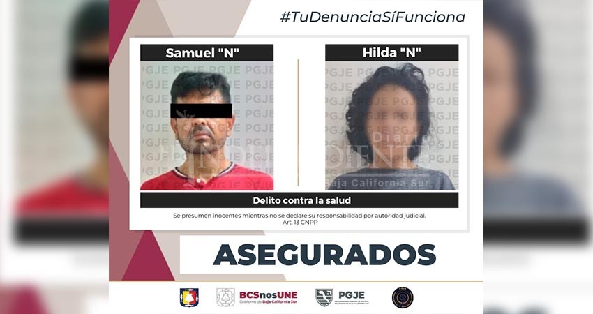Realiza PGJE cateo y asegura a pareja con casi mil dosis de droga en operativo contra narcomenudeo en La Paz
