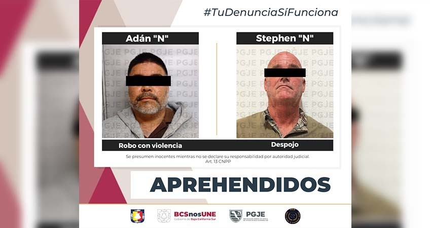 Dos personas son aprehendidas por diversos delitos