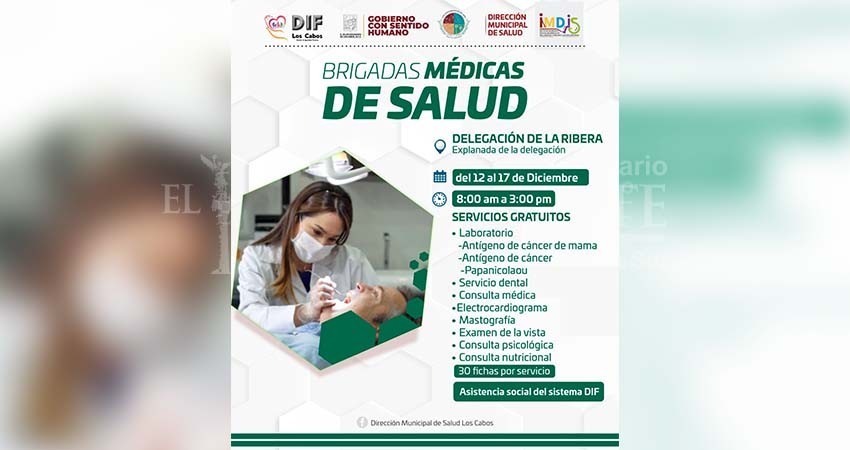 Del 12 al 17 de diciembre es la última semana del 2022 que las “Brigadas Médicas de Salud” ofrecerán servicios en Los Cabos