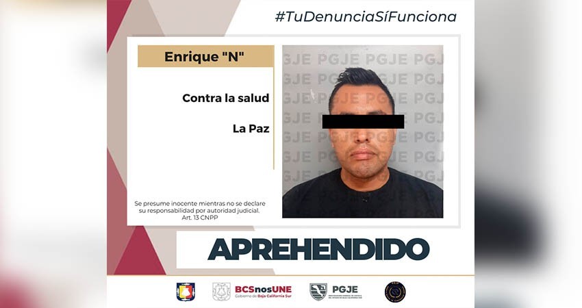 Fue aprehendido Enrique “N” por delitos contra la salud en La Paz