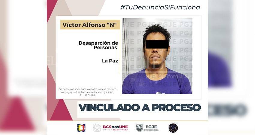 Vinculan a proceso A Alfonso “N” por el delito de desaparición de persona cometida por particulares