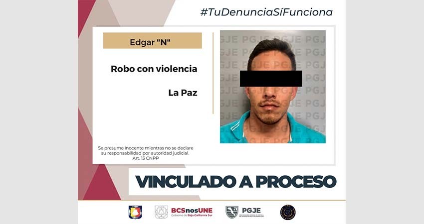 Omar “N” quedó en prisión preventiva por robo con violencia en La Paz