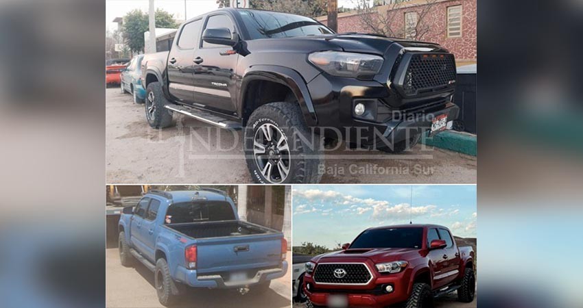 Movilizadas las corporaciones de seguridad en BCS por robo de camionetas Tacoma