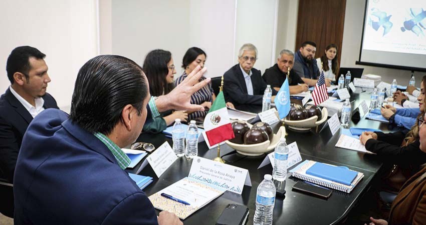 Recibe PGJE informe del proyecto consolidación del Sistema de Justicia Penal Acusatorio de la UNDOC