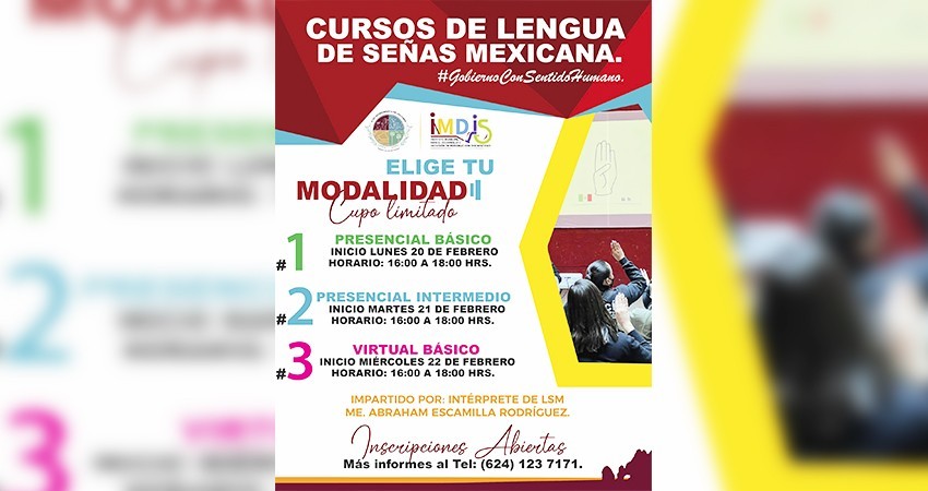 IMDIS Los Cabos invita a la población a tomar el “Curso de Lengua de Señas Mexicana”
