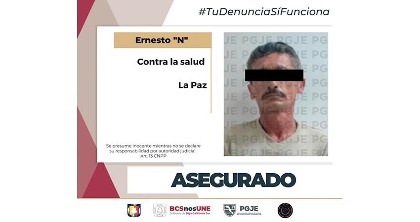 Detienen en La Paz a Ernesto “N” con 50 mil dosis de metanfetamina