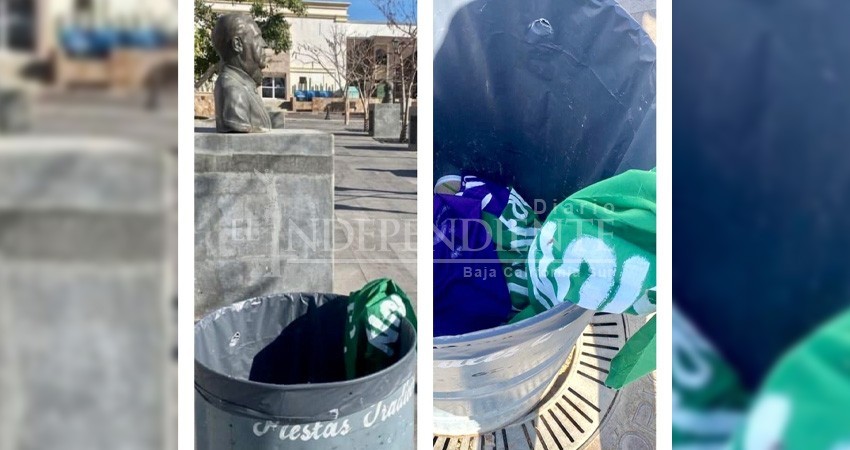 Acusan a las autoridades de retirar pañuelos colocados por colectivas