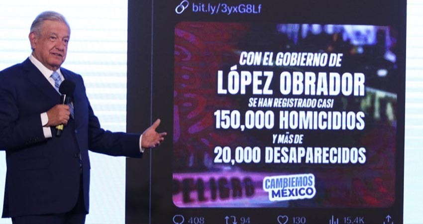 Yo no soy Calderón: López Obrador al PAN ante crítica a estrategia de seguridad