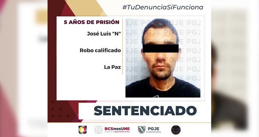 Sentencian a 5 años de prisión a Luis “N” por el delito de robo calificado