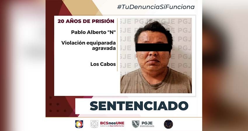 A 20 años de prisión sentencian a Pablo “N” por el delito de violación equiparada agravada