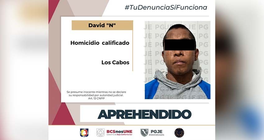 Arresta PGJE A imputado por homicidio calificado en Cabo San Lucas