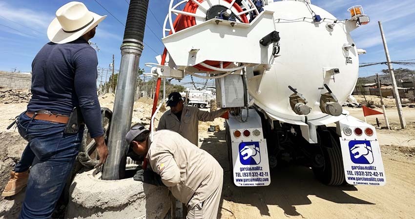 Ya se encuentran operando los nuevos camiones vactor para atender y evitar el derrame de aguas negras en Los Cabos