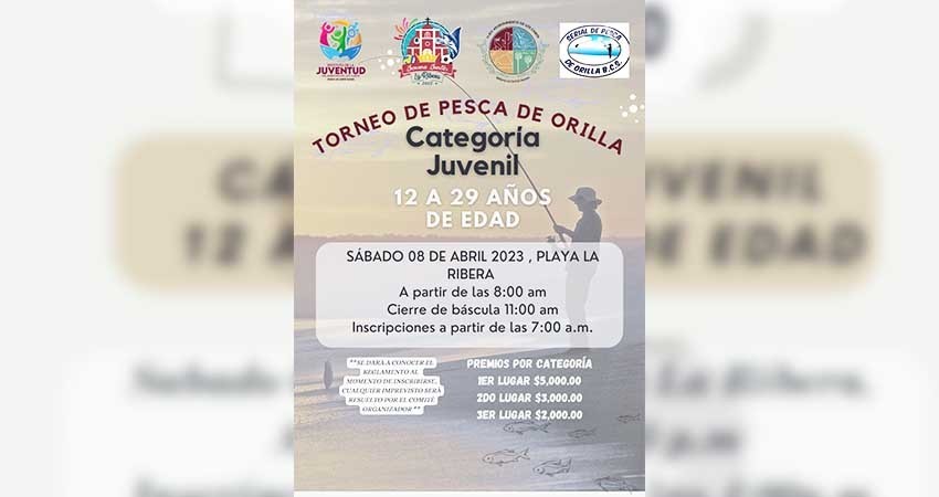 Si tienes entre 12 y 29 años de edad, INJUVE Los Cabos te invita a participar en el torneo “Pesca de Orilla”