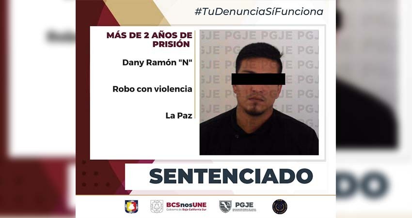 Sentencian a 2 años de prisión contra culpable de robo con violencia en La Paz