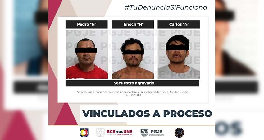 Vinculan a proceso a los inculpados por el delito de secuestro en Los Cabos