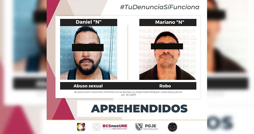 Por delitos sexuales y robo fueron aprehendidos Adrián “N” y Mariano “N”