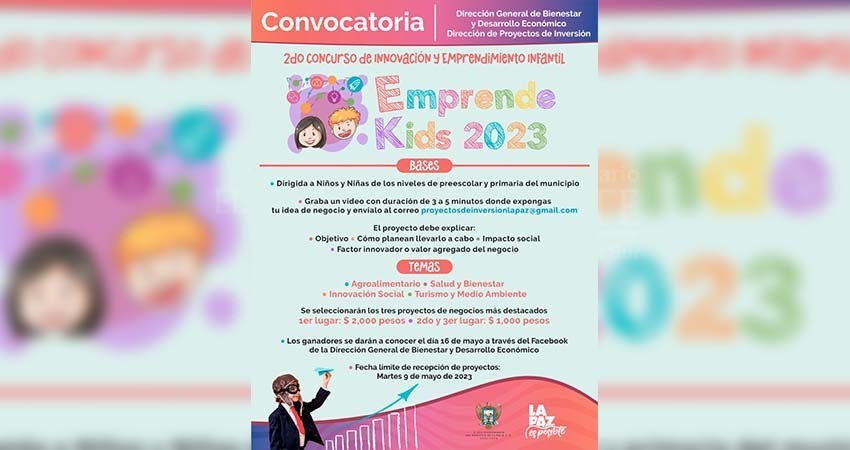 Convoca Ayuntamiento de La Paz, a niñas y niños para la segunda edición de “Emprende Kids”