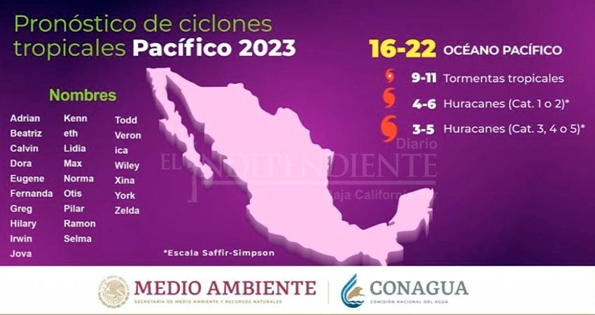 Inicia en el Pacifico temporada de lluvias y ciclones tropicales 2023