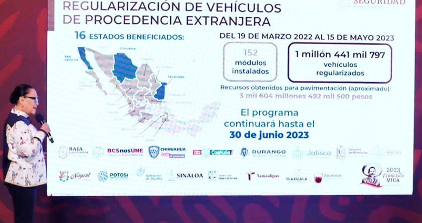 Suman más de 3 mil mdp por regularización de autos: Rosa Icela Rodríguez