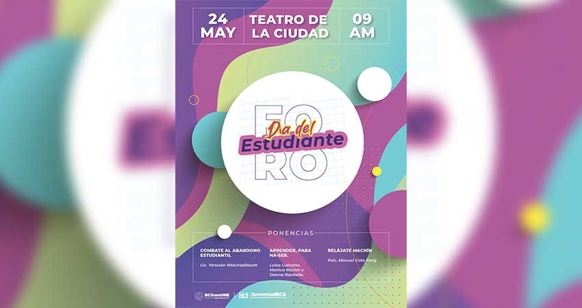 Invitan a las juventudes a foro del día del estudiante