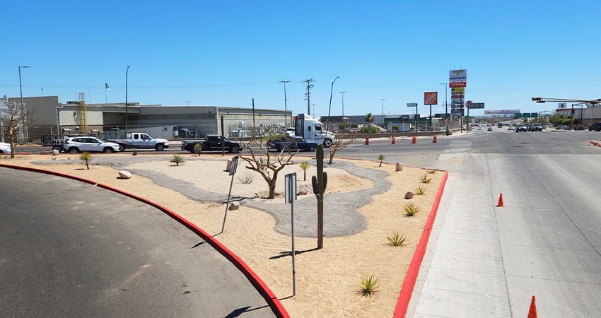 Embellece Servicios Públicos La Paz camellón de la curva del libramiento Daniel Roldán