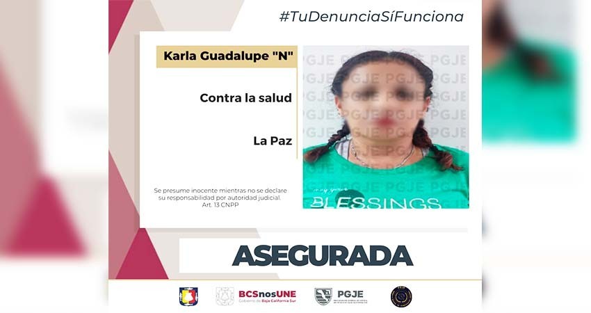 Detienen a una mujer con más de 8 mil dosis de metanfetamina en La Paz