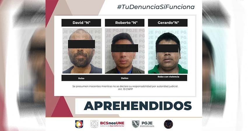 Fueron aprehendidas 3 personas por su relación en diversos delitos