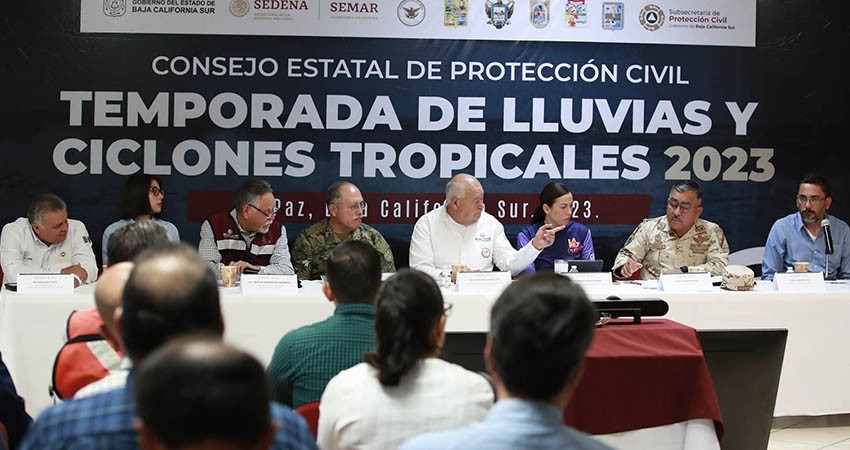Sesiona Consejo Estatal de Protección Civil ante posible afectación de lluvias por huracán “Beatriz”