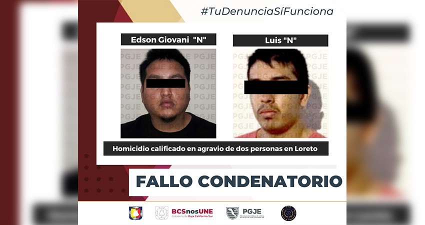Edson y Luis son condenados por doble homicidio en Loreto