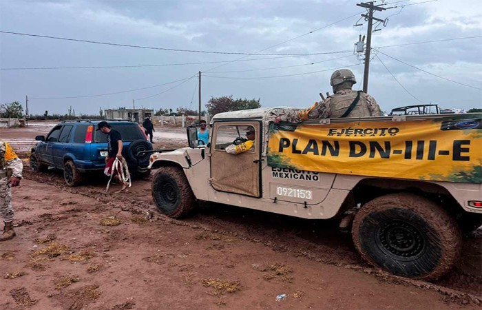 Sedena apoyó con evacuación de más de mil 700 personas por Hilary en BCS