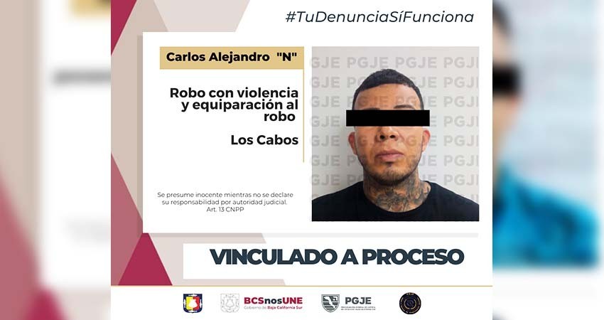 Dictan prisión preventiva al “Mapache” por el delito de robo con violencia en cafetería de CSL